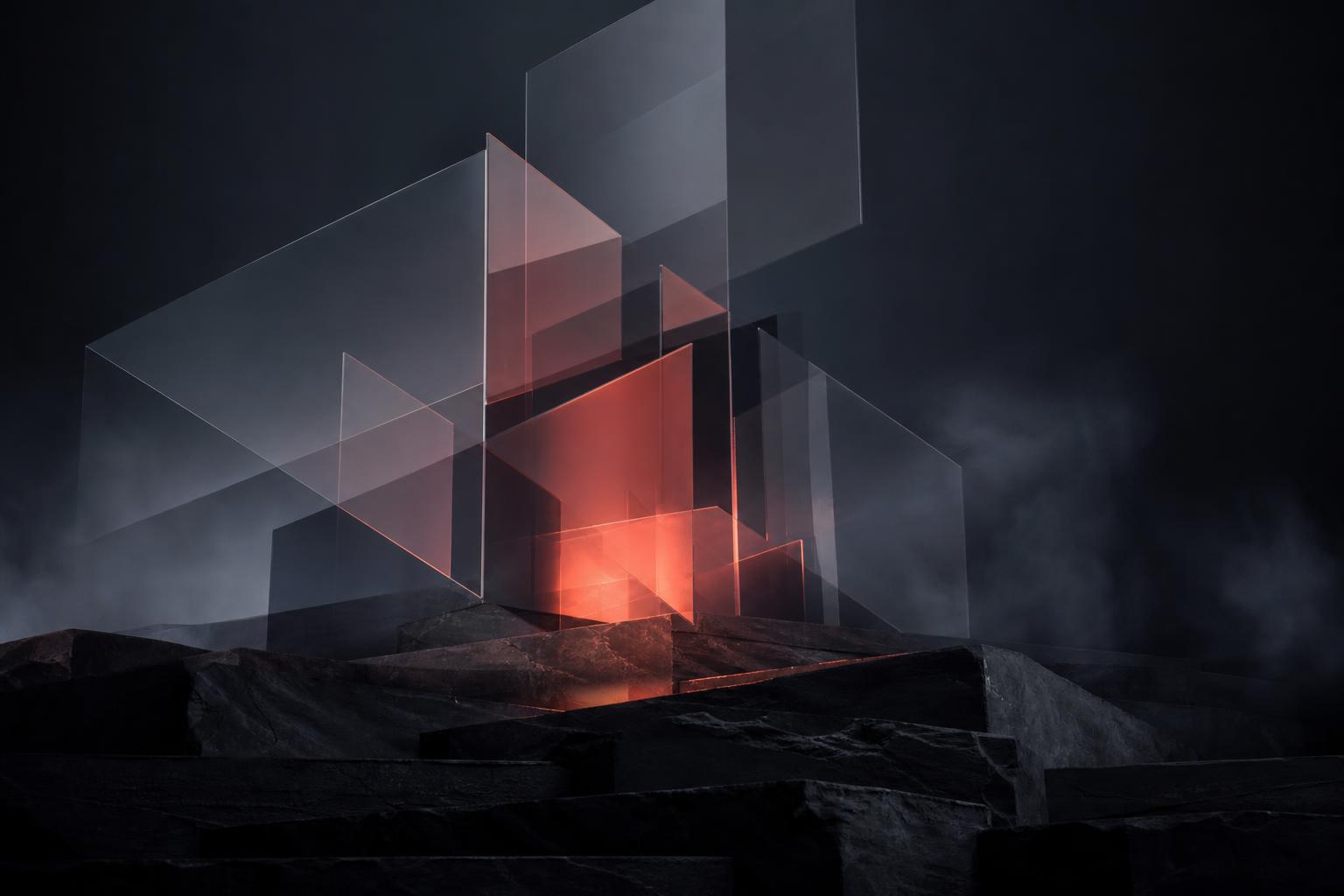 Layered translucent planes representing the foundational AI OS
